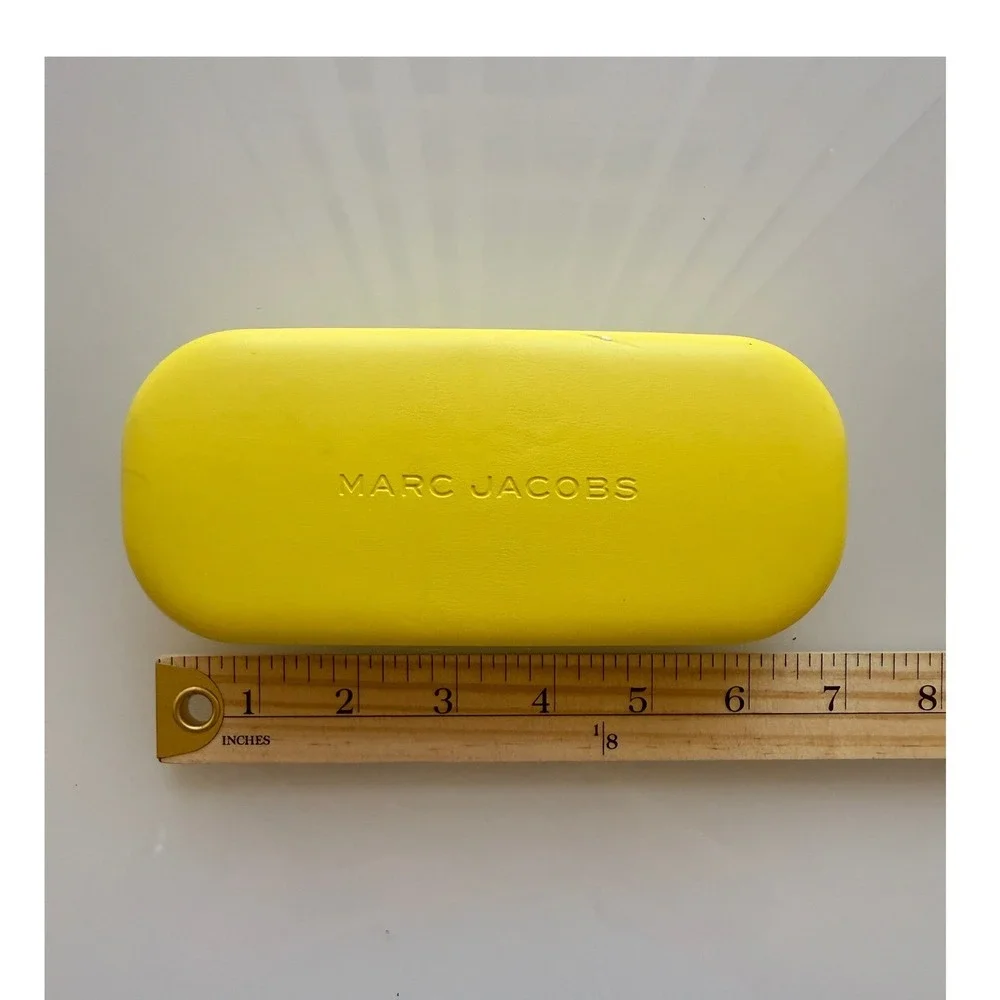 Marc Jacobs Sunglasses Case Women OS Yellow Hard Shell Clamshell With Cloth
